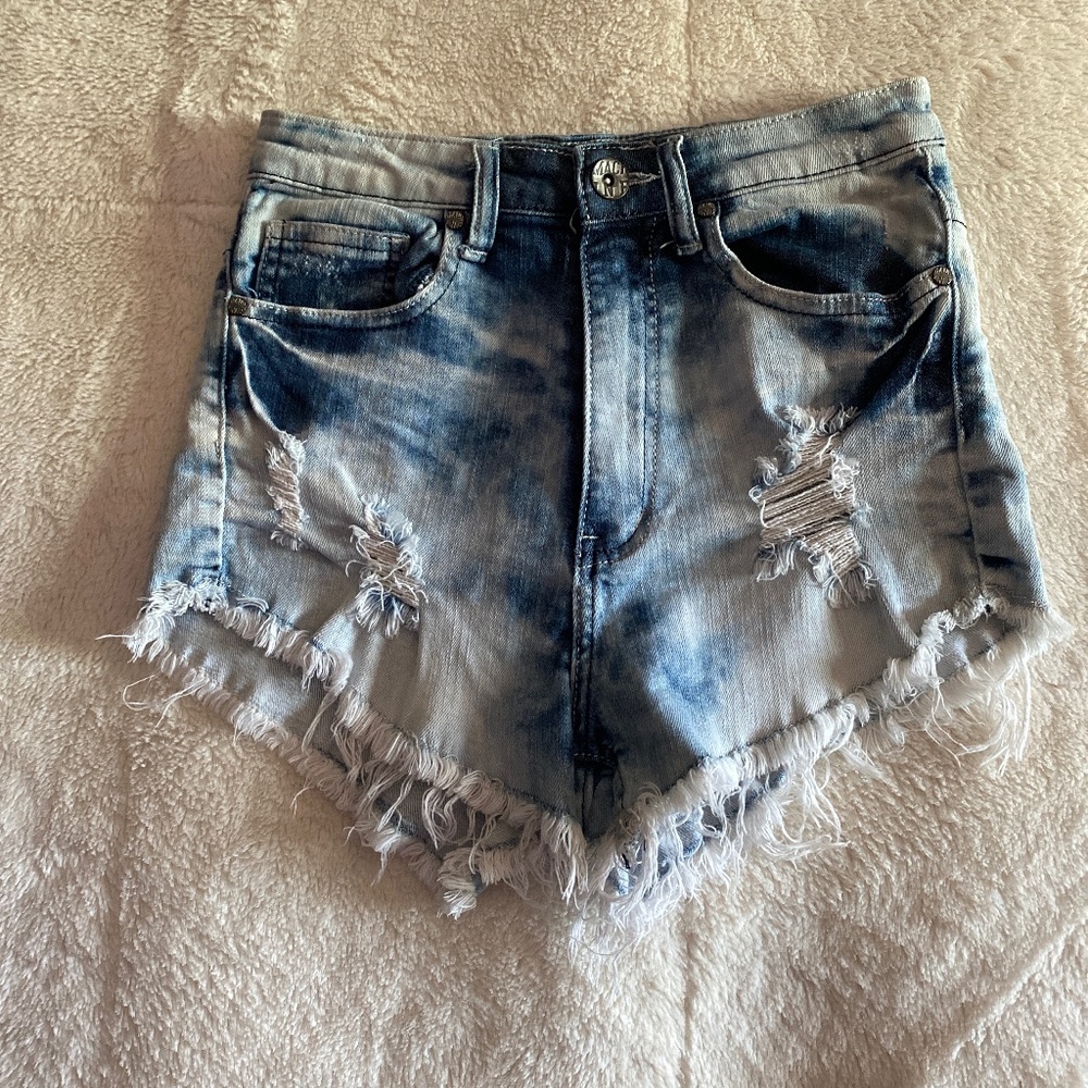 Machine Distressed Jean Shorts Size M